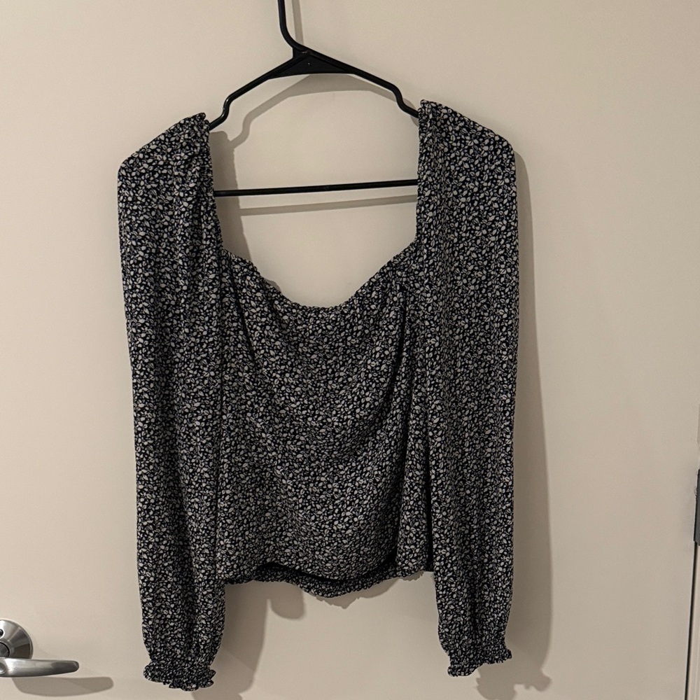 Abercrombie & Fitch Floral Black Women's Top